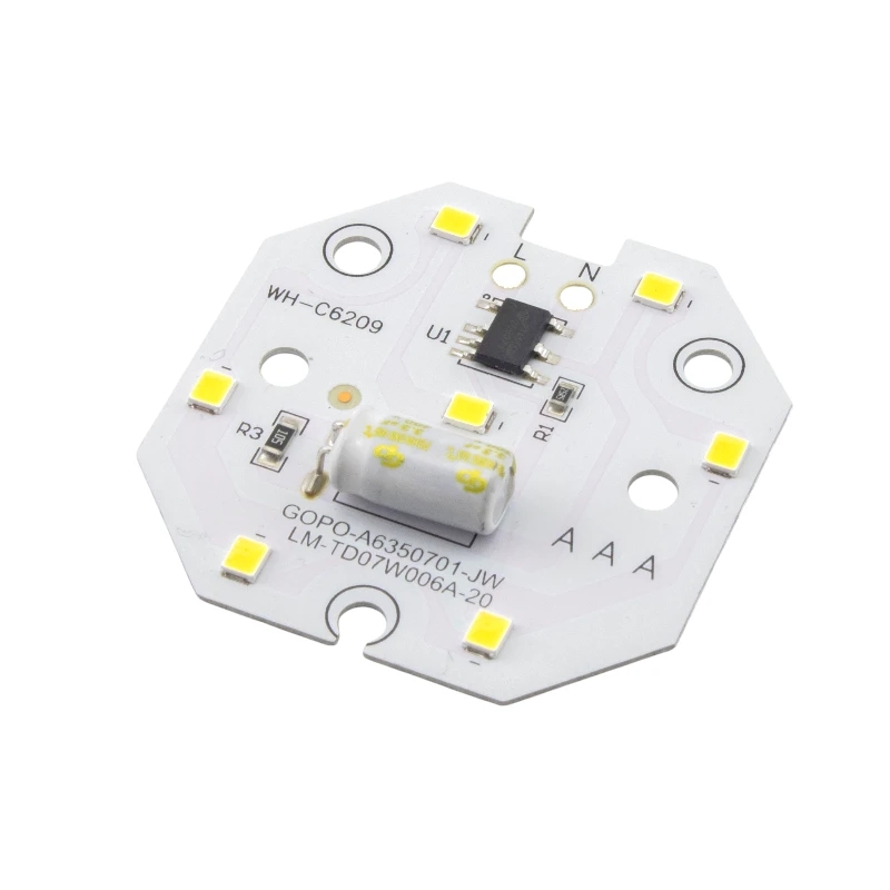 LED DOB سفید مهتابی 220VAC 7W شش ضلعی سایز 44mm