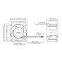 جت فن 12V-3.3A قاب دار سایز 6x6x3.8cm مارک DELTA ELECTRONICS مدل FFR0612DHE