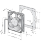 جت فن بلبرینگی 48V-5W آلمانی سایز 11.9x11.9x3.2cm سری 4300 مارک ebm-papst
