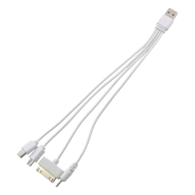 کابل شارژ چندکاره USB به 4 کانکتور Micro-usb/Mini-usb/30Pin و سوزنی طول 20cm