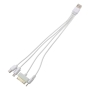 کابل شارژ چندکاره USB به 4 کانکتور Micro-usb/Mini-usb/30Pin و سوزنی طول 20cm