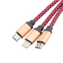 کابل شارژ کنفی چندکاره USB به Micro-usb/Lightning طول 1.3m مارک Earldom