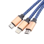 کابل شارژ کنفی چندکاره USB به Micro-usb/Lightning طول 1.3m مارک Earldom