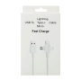 کابل فست شارژ USB سه سر Micro-usb/Lightning/Type-C طول 1m