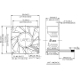 جت فن 12V-9A سایز 8x8x3.8cm مارک DELTA ELECTRONICS مدل PFM0812HE