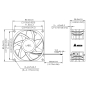 جت فن 12V-1.7A سایز 8x8x3.8cm مارک DELTA ELECTRONICS مدل QFR0812UHE