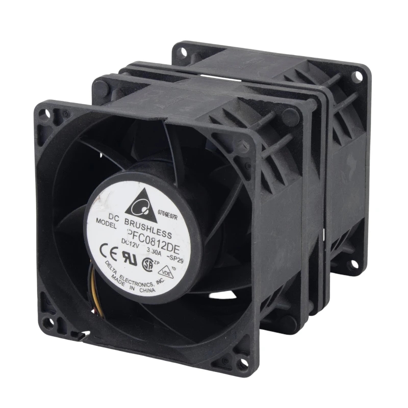 جت فن دوبل 12V-3.3A سایز 8x8x9.2cm مارک DELTA ELECTRONICS مدل PFC0812DE