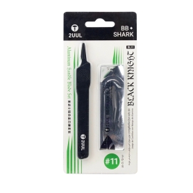دسته تیغ آلومینیومی BL11 BBshark دارای 3 تیغ شماره 11 مارک 2UUL