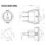 کلید راکر دوحالته گرد کوچک سایز 14x12mm مدل KCD1-601S-2P