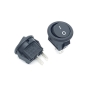کلید راکر دوحالته گرد کوچک مشکی 2Pin مدل KCD1-601S-2P