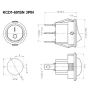 کلید راکر دوحالته گرد کوچک چراغدار 3Pin مدل KCD1-601SN-2P