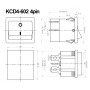 کلید راکر دوحالته پهن 22x19x15mm مدل KCD4-602-4P
