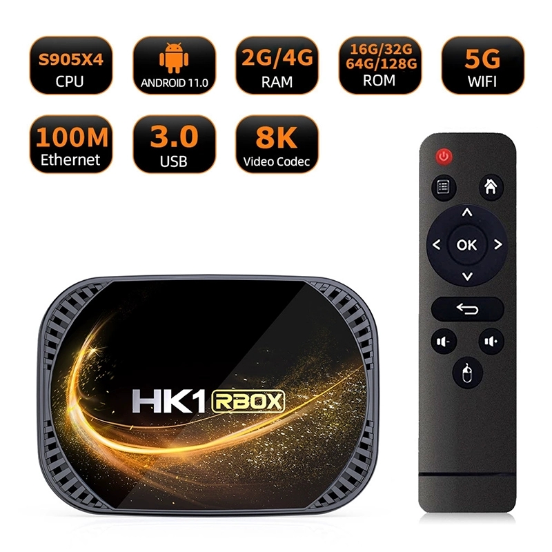 اندروید باکس HK1 RBOX X4S رم 4 گیگابایت با پشتیبانی از 4K و اندروید 11
