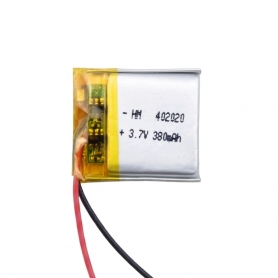باتری لیتیوم پلیمر 3.7v ظرفیت 380mAh کد 402020