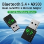 دانگل WiFi و بلوتوث USB مدل AX900 با Wi-Fi 6 سرعت تا 900Mbps و Bluetooth 5.4 دوباند 2.4GHz و 5GHz