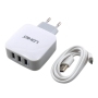شارژر دیواری LDNIO مدل DL-AC70 توان 17W خروجی 5V-3.4A به همراه کابل Micro USB