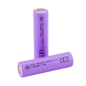 باتری لیتیوم یون 3.7v سایز 18650 سرتخت 2000mAh ضریب جریان 10C