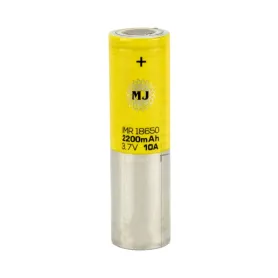 باتری لیتیوم یون 3.7v سایز 18650 سرتخت 2200mAh جریان دشارژ 10A مارک MJ