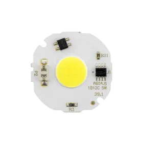 LED COB سفید مهتابی 5W دارای مدار محافظتی Anti Surge سایز 37x37mm مدل 1B12C
