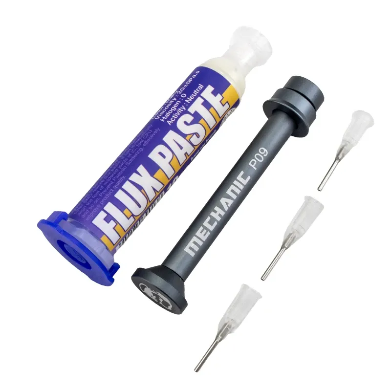 خمیر فلاکس حرفه ای 10cc سرنگی Mechanic مدل Uvv559 به همراه پوشر فلزی