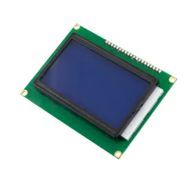 نمایشگر GLCD 64x128 گرافیکی بک لایت آبی با درایور KS108 فریم کوچک دارای پین هدر