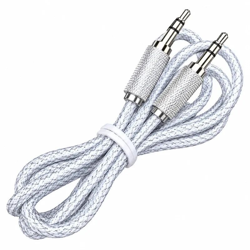 کابل AUX استریو 3.5mm سری فلزی طول 1m