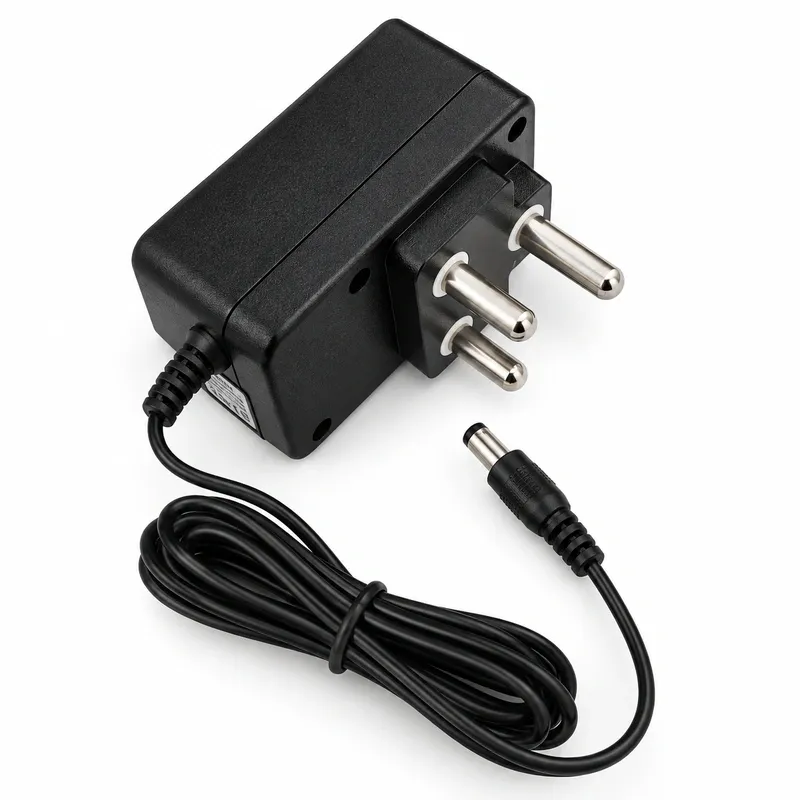 آداپتور 12 ولت 1 آمپر دیواری 12V-1A مدل M120100W411 فیش 5.5×2.1mm با دو پورت RJ11