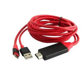 کابل تبدیل Type-C به HDMI با تغذیه USB-A کیفیت 4K