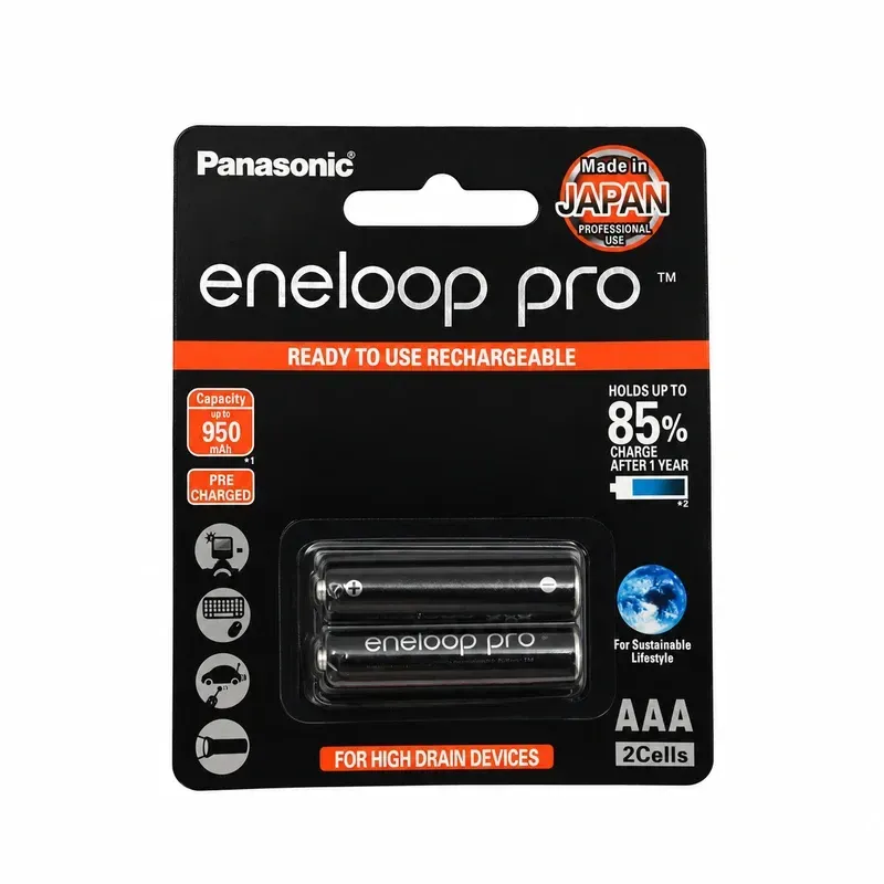 باتری نیم قلمی eneloop pro قابل شارژ 950mAh دوتایی مارک Panasonic