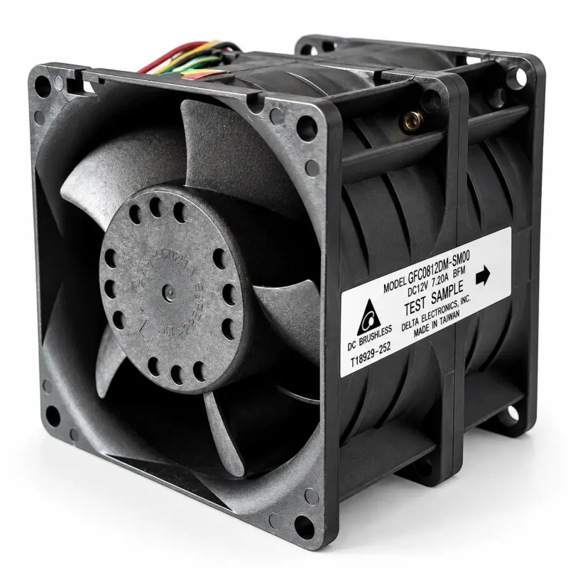 جت فن دوبل 12V-7.2A سایز 8x8cm مدل GFC0812DW مارک DELTA
