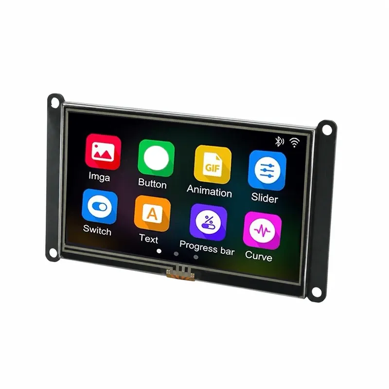 نمایشگر 4.3 اینچ HMI تاچ مقاومتی 300nit رزولوشن 480x272 سری T1 مدل TJC4827T143_011R