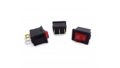 کلید راکر دوحالته سه پین چراغدار 19x12x16mm مدل KCD1-101N-3P