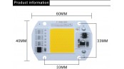 LED COB مهتابی 30W 220V با درایور داخلی