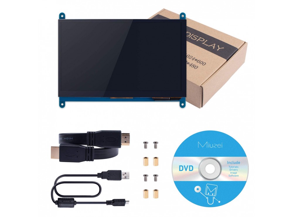 نمایشگر 7 اینچ لمسی دارای ورودی HDMI مناسب برای انواع برد های دارای پورت HDMI رزولوشن 800x480