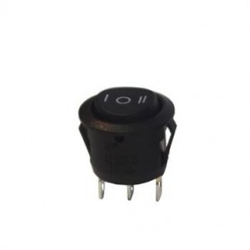 کلید راکر سه حالته گرد مشکی 3Pin مدل KCD2-103-3P