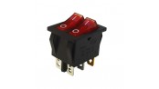 کلید راکر دوبل دوحالته چراغدار 6Pin مدل KCD3-201N-6P