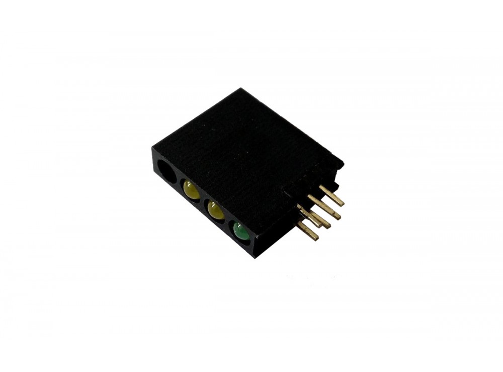 LED قابدار 3تایی سبز-زرد رایت 3mm