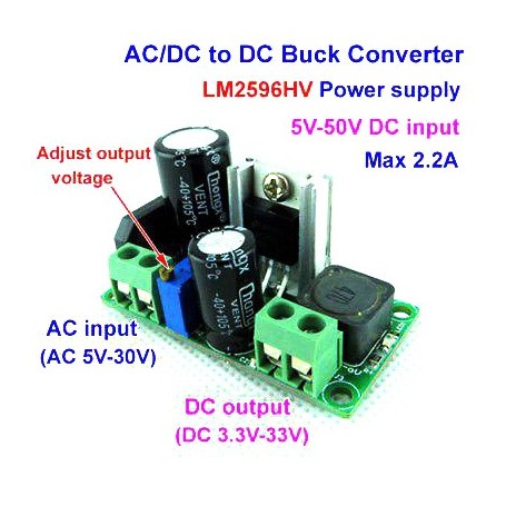 ماژول تغذیه DC-DC و AC-DC کاهنده خروجی LM2596HV