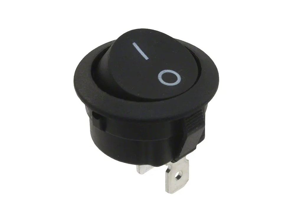کلید راکر دوحالته گرد مشکی 2Pin مدل KCD1-601-2P