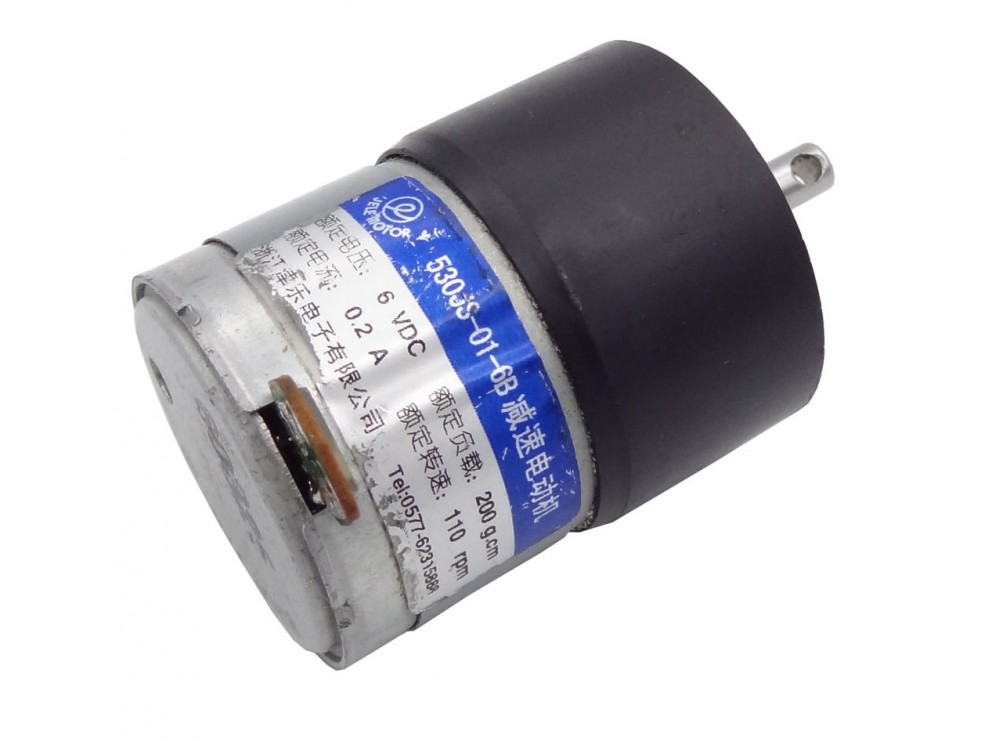 موتور گیربکس 6 ولت 110RPM مدل 530JS-01-6B