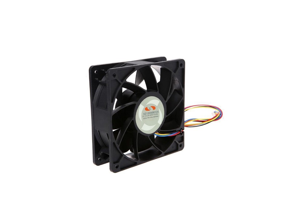 فن بلبرینگی 12V-2.8A چهارسیمه سایز 12x12 عرض 3.8cm کد KZ12038B012X