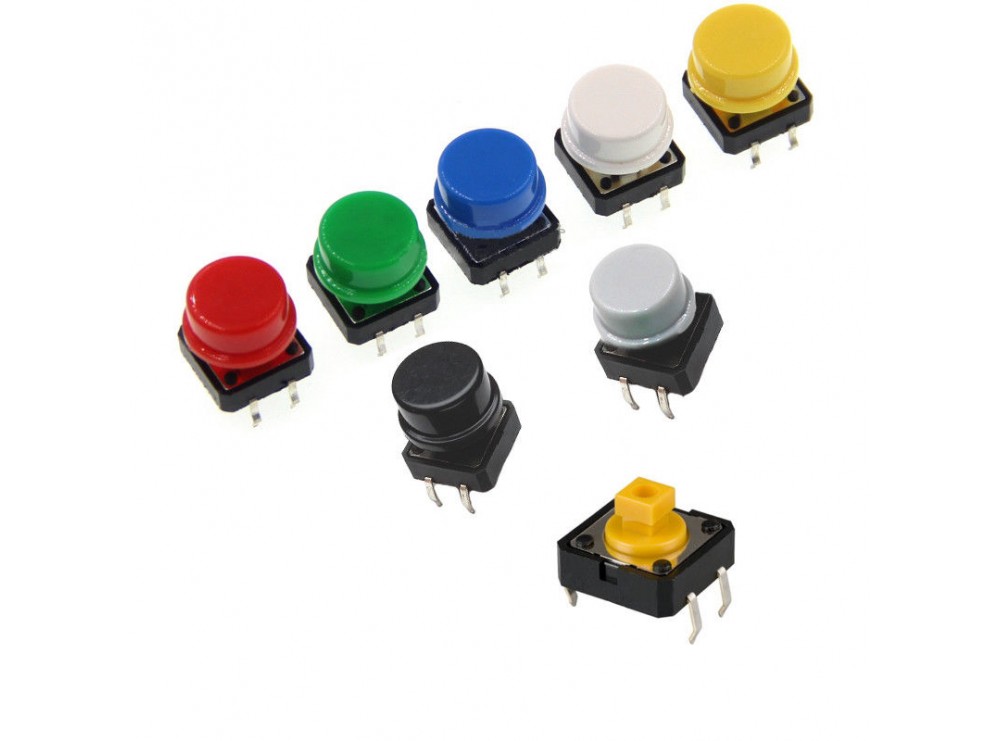 سرکلید تک سوئیچ کله خور 12x12 گرد رنگ سبز