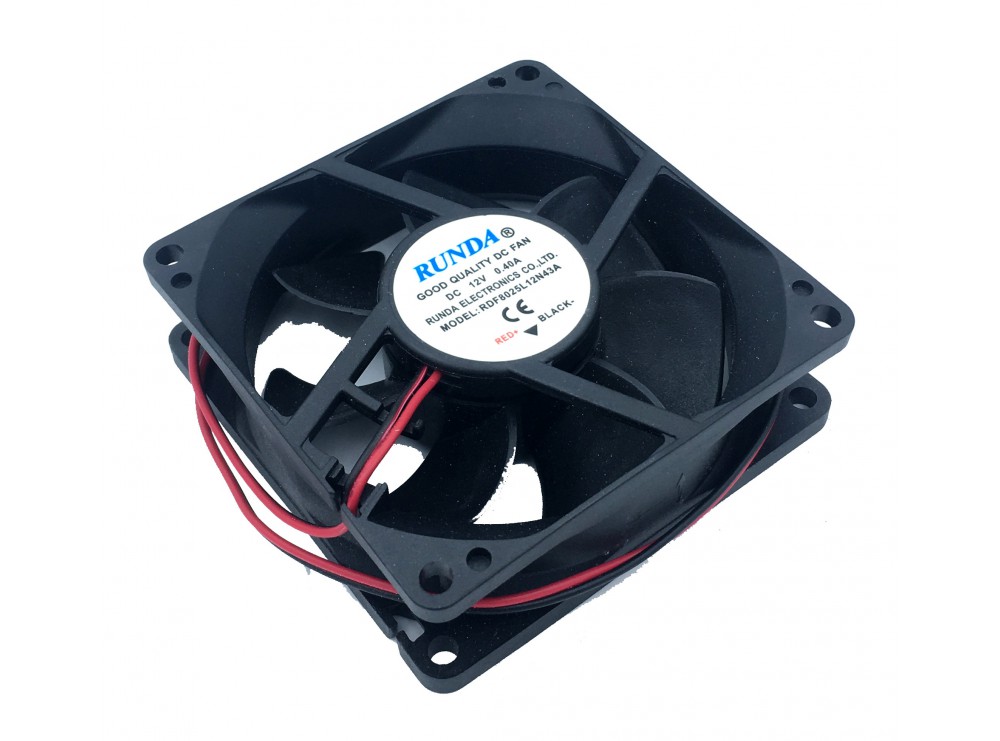 فن 12V-0.4A سایز 8x8 ضخامت 2.5cm مدل RDF8025L مارک RUNDA