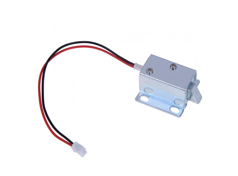 قفل الکترونیکی درب 12 ولتی Solenoid Lock مدل Push-Pull زبانه ای کوچک سایز 27X15X17mm