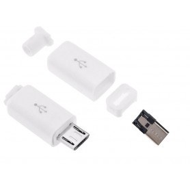 کانکتور USB Micro نری (Plug) به همراه کاور سفید 