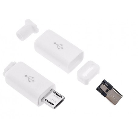 کانکتور USB Micro نری (Plug) به همراه کاور سفید 
