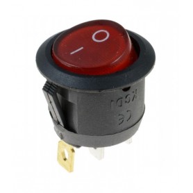کلید راکر دوحالته گرد چراغدار سه پین 19x17mm مدل KCD1-601N-3P
