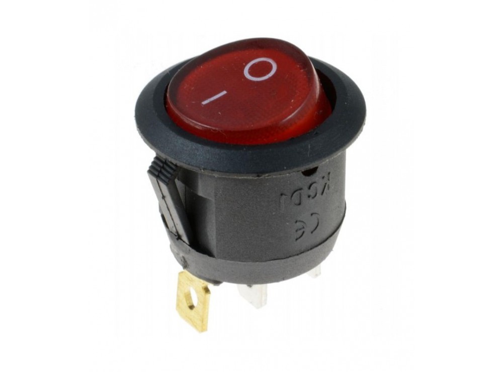 کلید راکر دوحالته گرد چراغدار 3Pin مدل KCD1-601N-3P