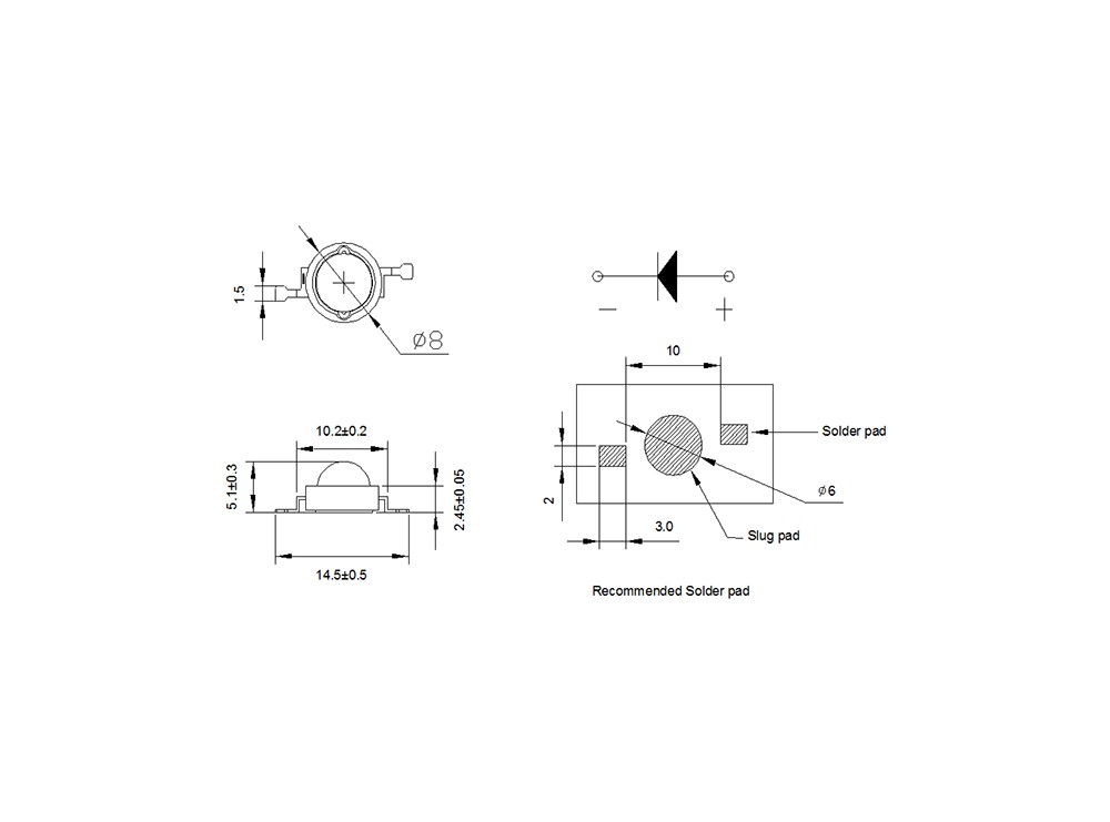 پاور LED 3W فرابنفش UV