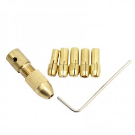ست سه نظام پنج سر با قطر شافت 2mm و سایز مته 0.5 تا 3mm